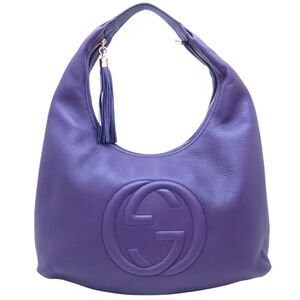 GUCCI Purple Leather Shoulder Bag